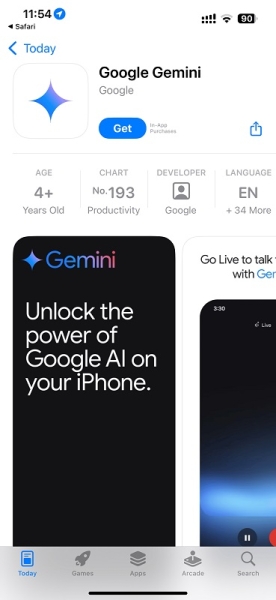 Google випустив окремий застосунок АІ-асистента Gemini для iOS